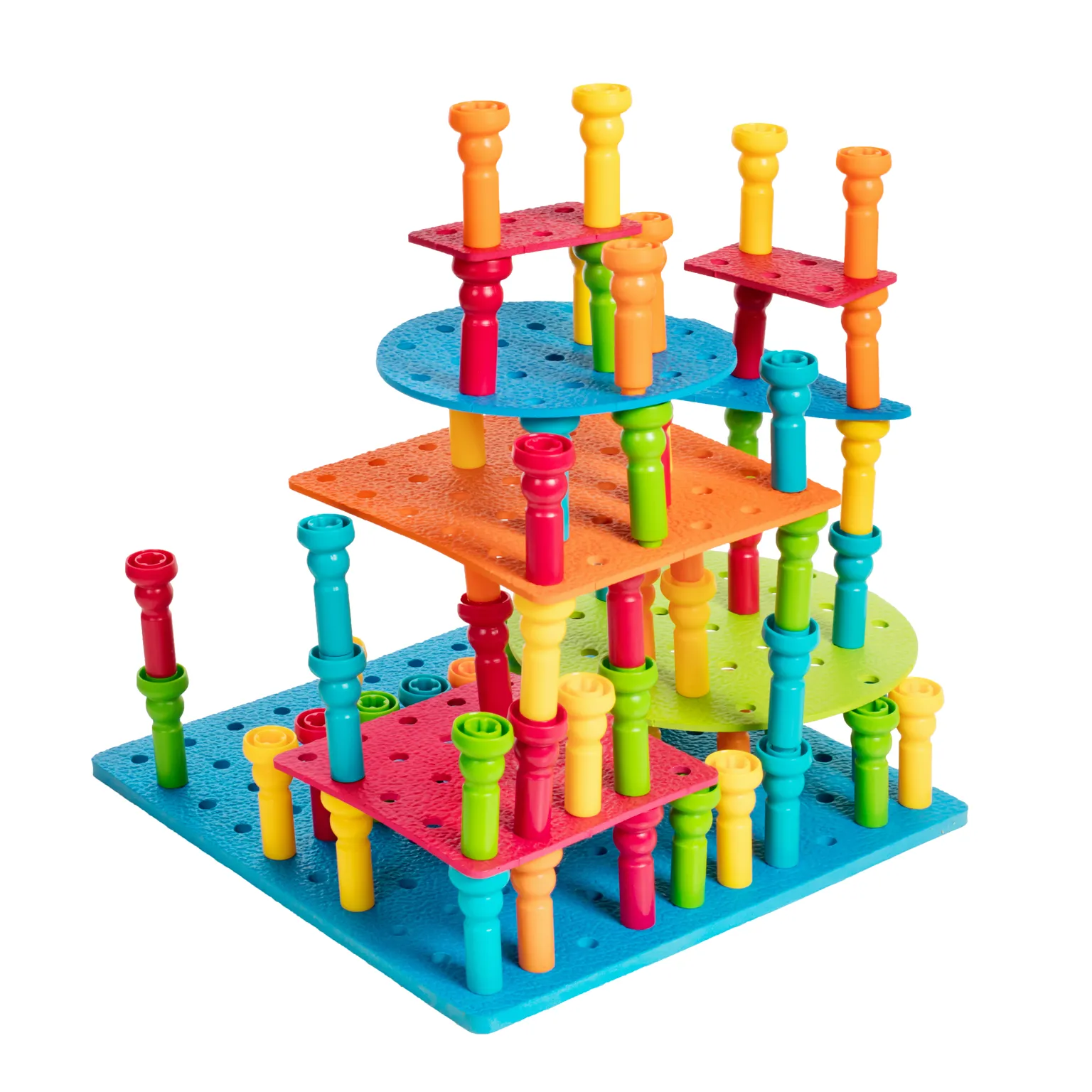 117 Piece Multilevel Peg Set, 12X12 Board Included - Lauri Compatible