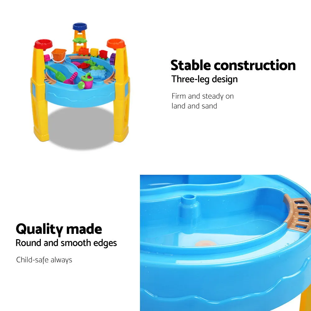 26-Piece Kids Sand & Water Table Set with Umbrella - Keezi