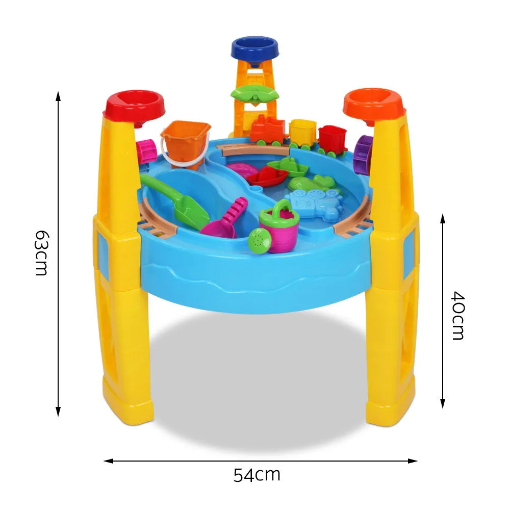 26-Piece Kids Sand & Water Table Set with Umbrella - Keezi