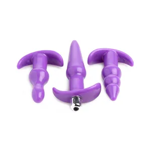 4 Pc Vibrating Anal Plug Set - Purple