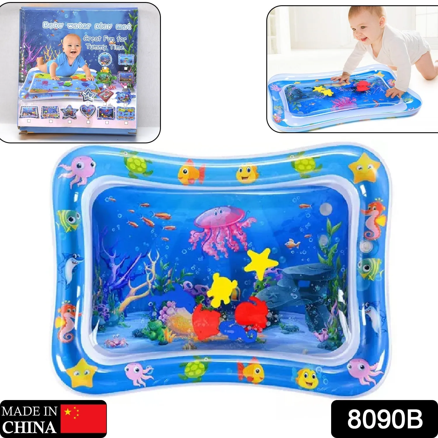 8090B Baby Kids Water Play Mat Toys Baby Slapped Pad Water & Leak Proof Baby Carpet Inflatable, Fun & Play Centre Indoor and Outdoor Water Play Mat