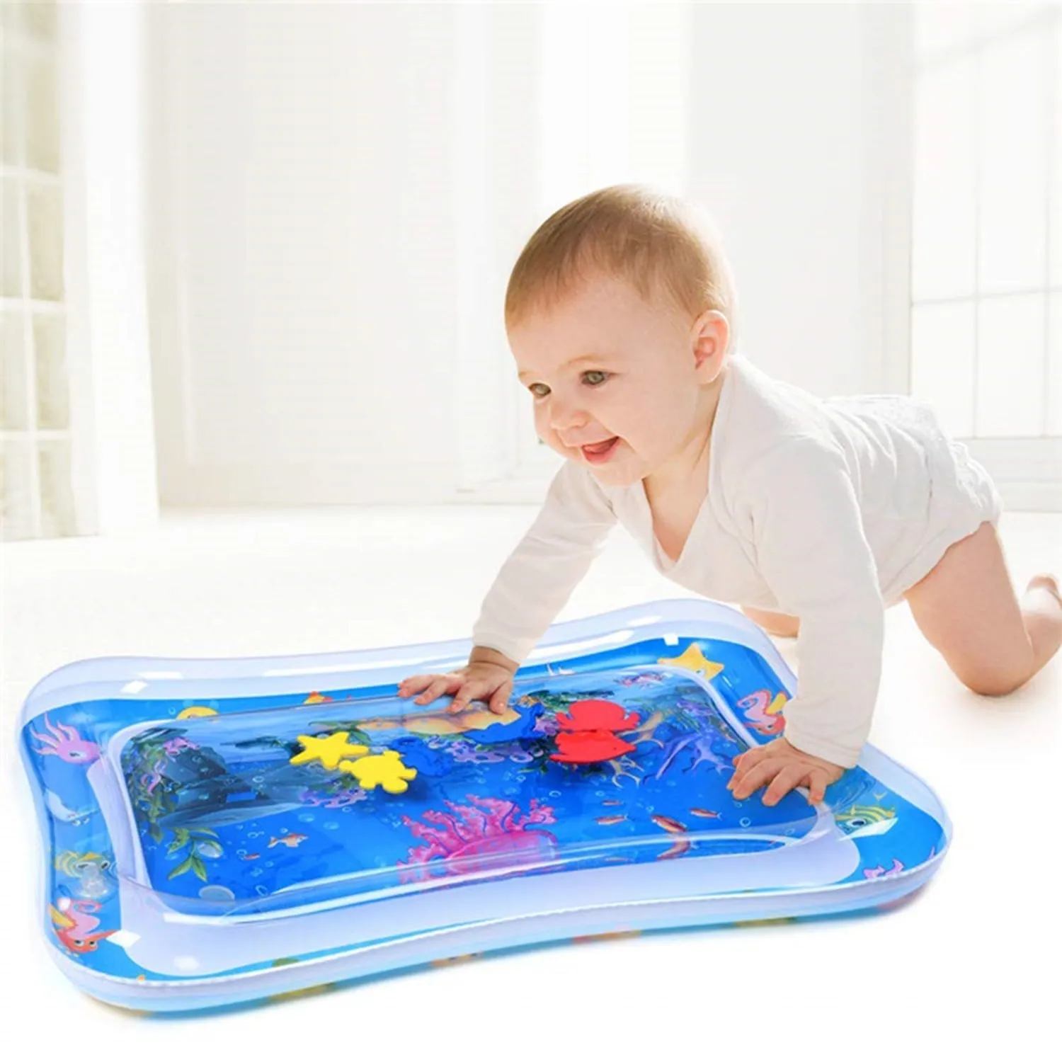 8090B Baby Kids Water Play Mat Toys Baby Slapped Pad Water & Leak Proof Baby Carpet Inflatable, Fun & Play Centre Indoor and Outdoor Water Play Mat