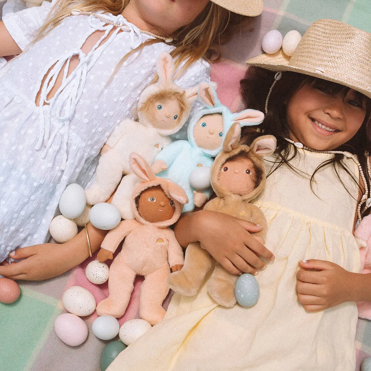 Babs Bunny Dinky Dinkum Fluffle Family Doll in Apricot by Olli Ella