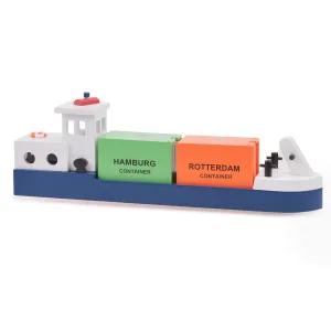 Barge ship with 2 containers