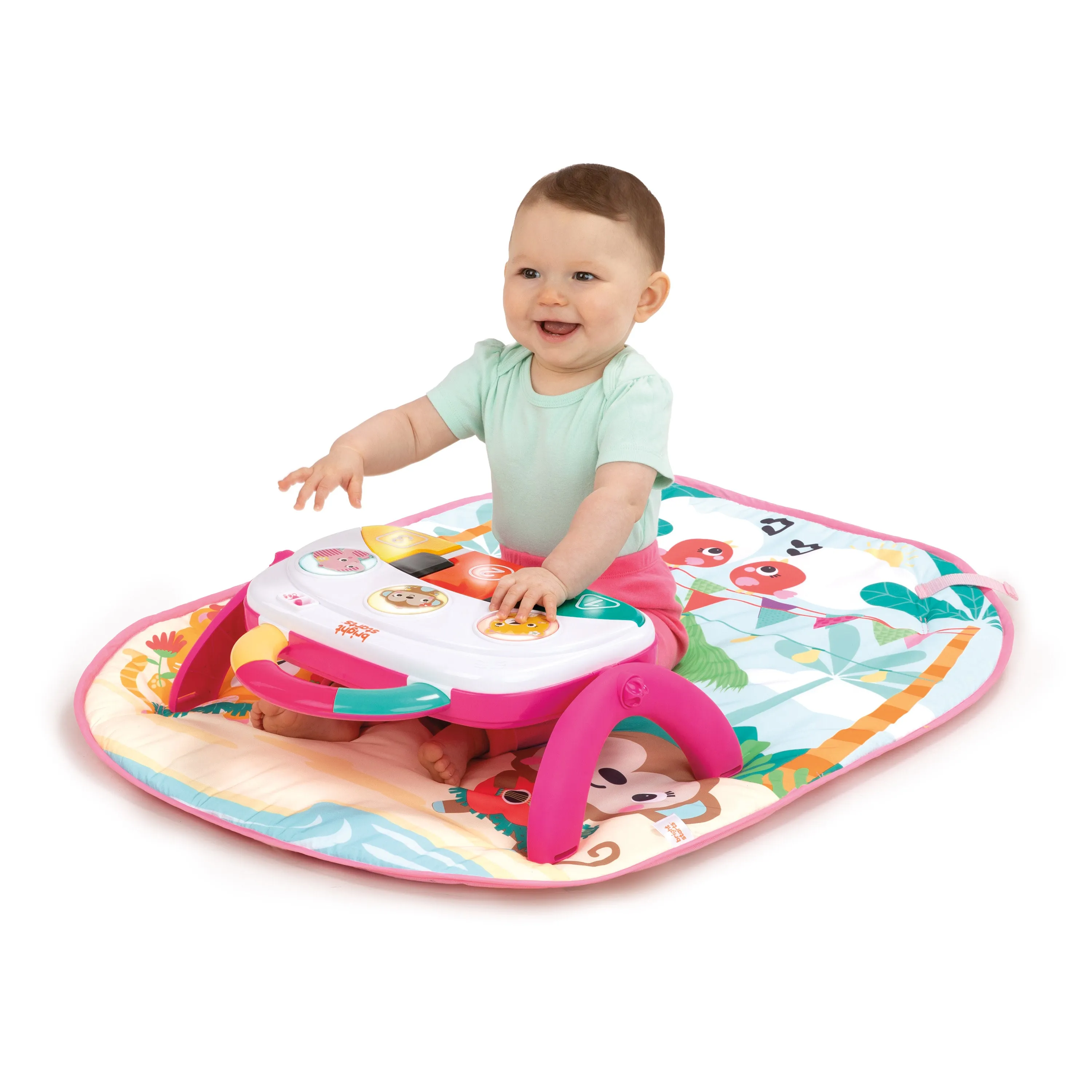 Bright Starts 4-in-1 Groovin Kicks Piano & Drum Baby Play Gym, Floral Fiesta