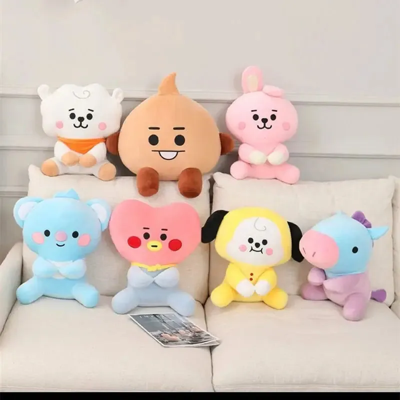 BT21 Small Animal Sitting Plush Toy - 25/35/45cm Cute & Cozy Room Decor