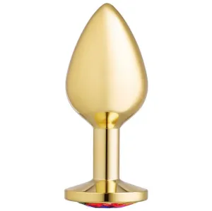 Cloud 9 Novelties Anal Gems Jeweled Gold Chromed Anal Plug - Medium