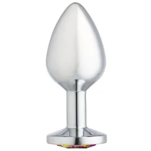 Cloud 9 Novelties Medium Silver Chrome-Plated Anal Plug - High-Quality Gem-Inspired Design