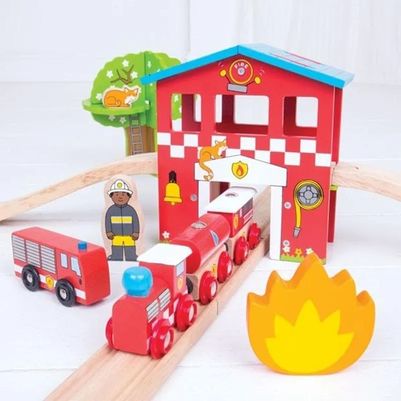 Fire Station Train Set