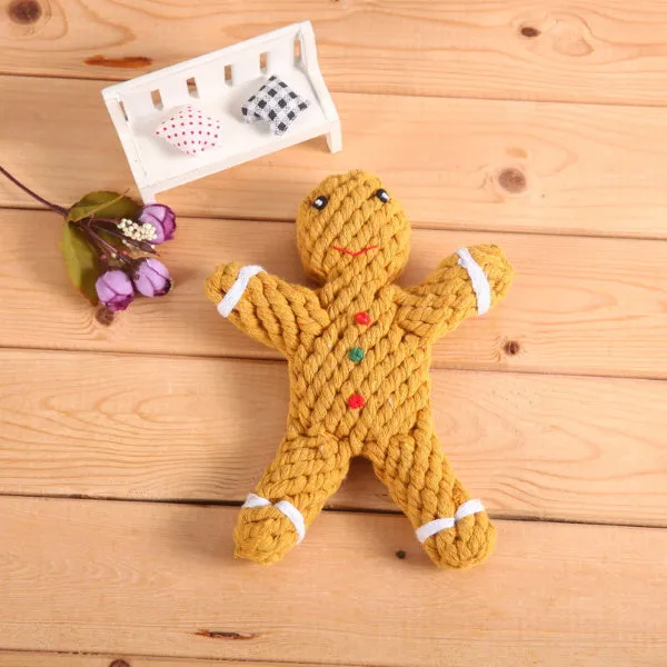 Gingerbread Man Rope Toy﻿