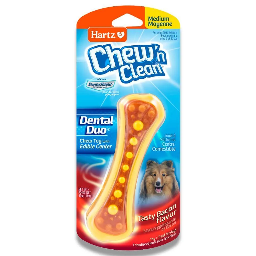 Hartz Chew 'n Clean - Dental Duo Dog Toy, Medium, Color May Vary - 48 Pack