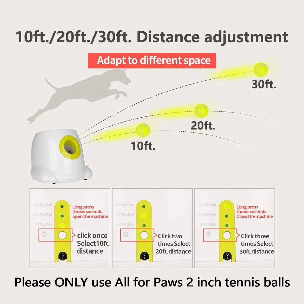 Interactive Automatic Dog Ball Launcher, Tennis Ball Throwing Machine, Dog Training Toy, Pitching Machine, 3 Balls Included