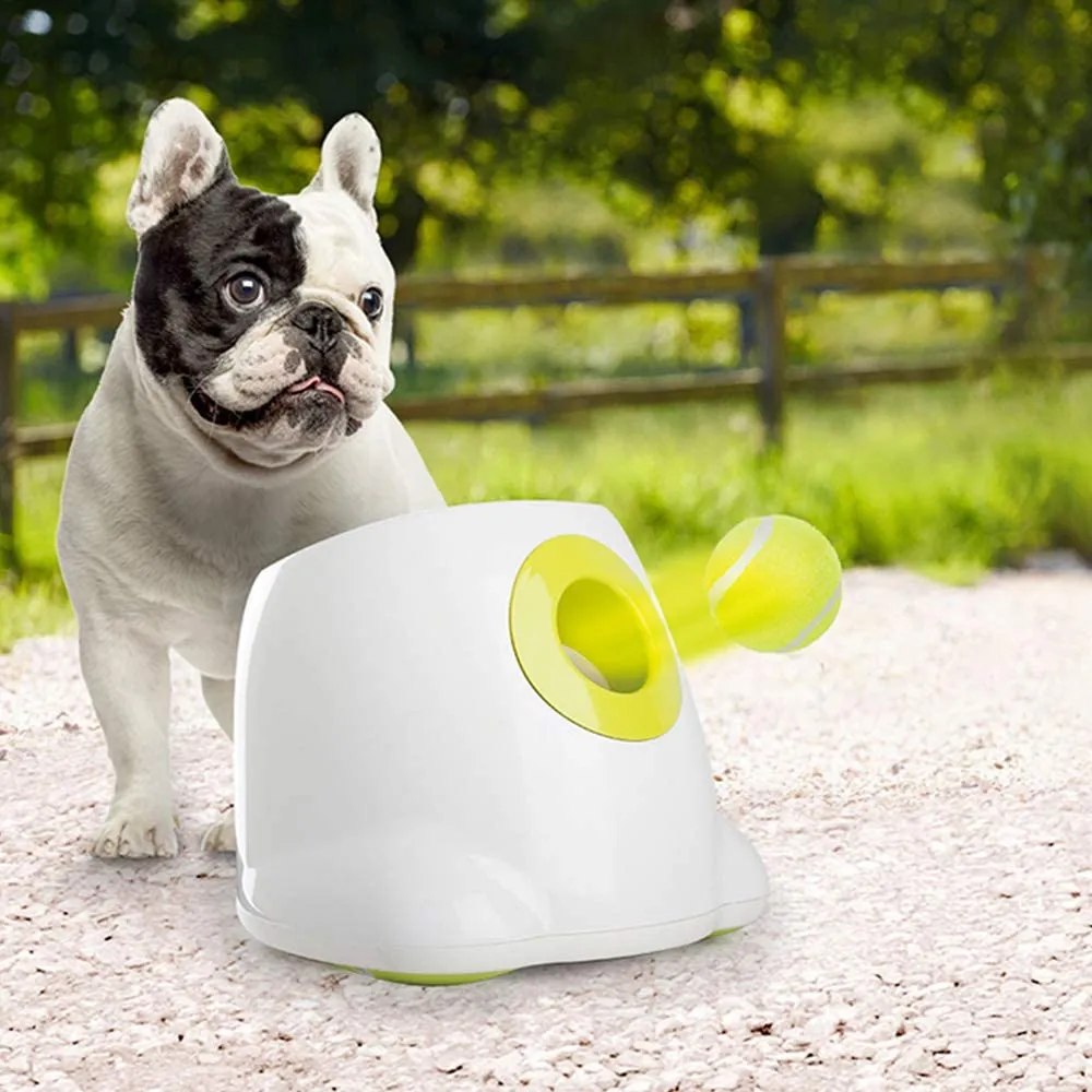 Interactive Automatic Dog Ball Launcher, Tennis Ball Throwing Machine, Dog Training Toy, Pitching Machine, 3 Balls Included