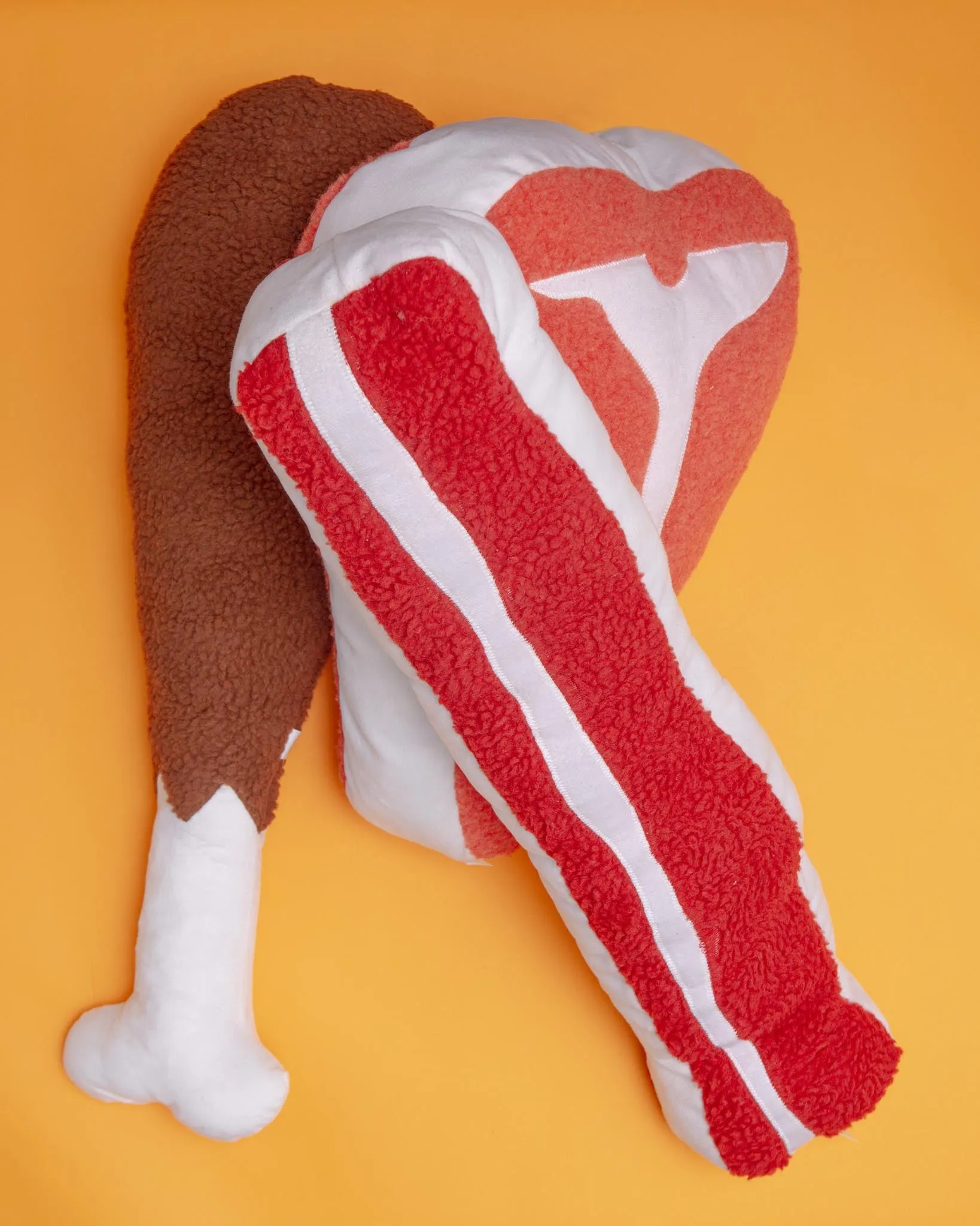 Extra-Large Plush Squeaky Dog Toy with BBQ Bacon Design and Mega Bacon Detail, 24 Inches