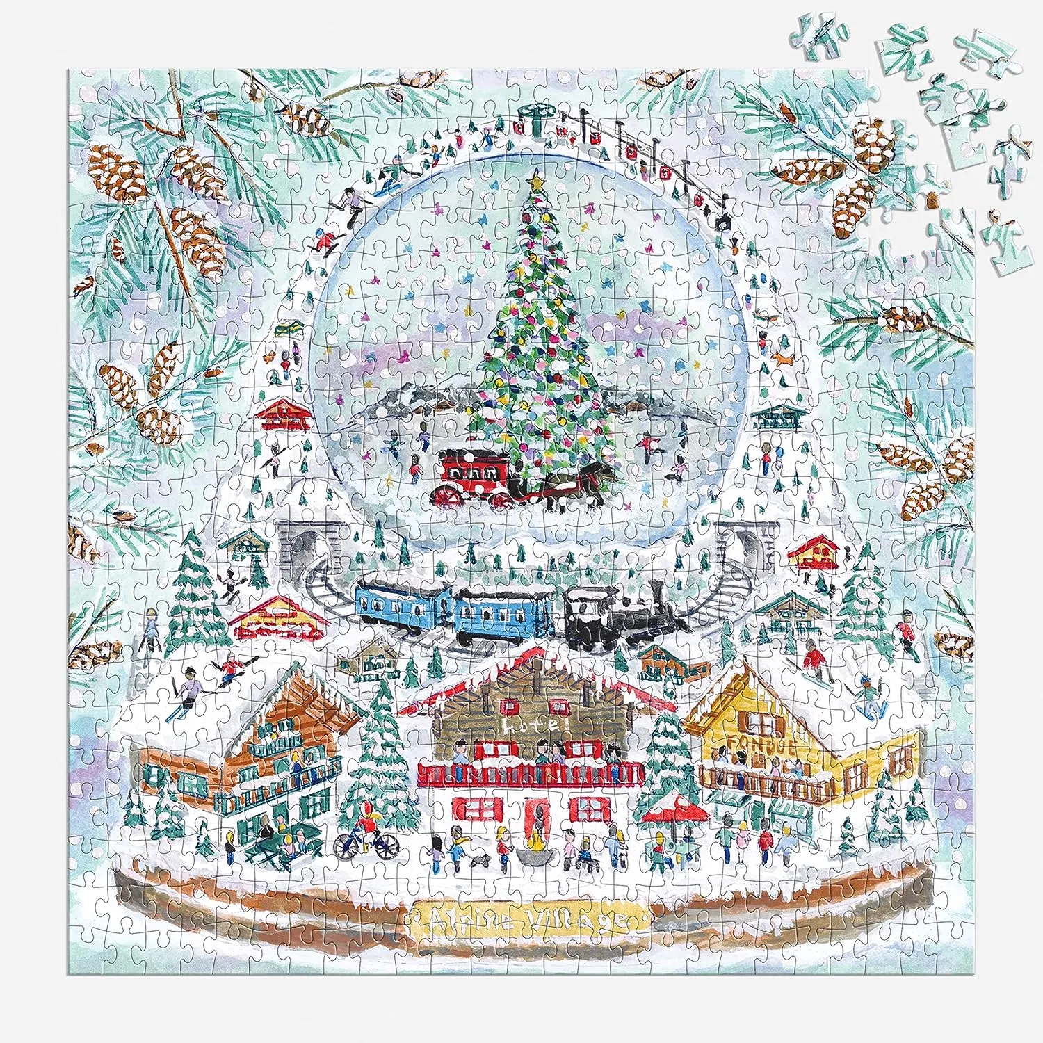 Michael Storrings Alpine Village Snowglobe 500 Piece Foil Puzzle