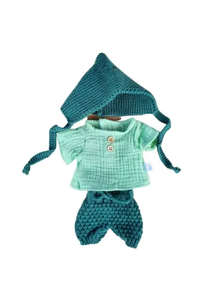 Miniland Clothing Forest Knitted Pants and Shirt with Bonnet (32 cm Doll)