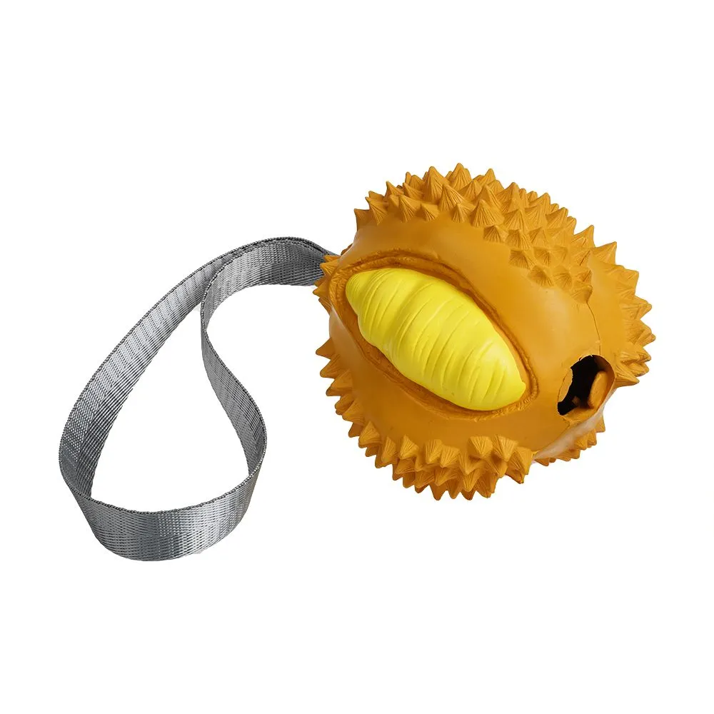 Petopia Tough Durable Durian with Strap Large Rubber Dog Toy Assorted Colours***