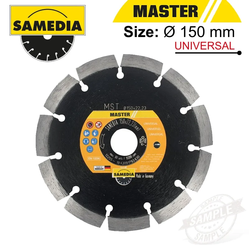 SAMEDIA DIAMOND BLADE 150MM X 22.23 SEGMENTED IND MULTI PURPOSE MASTER MST SAM310045