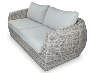 Sienna 3 Seater in Kubu Grey Synthetic Viro Rattan and Mountain Ash Sunproof All Weather Fabric