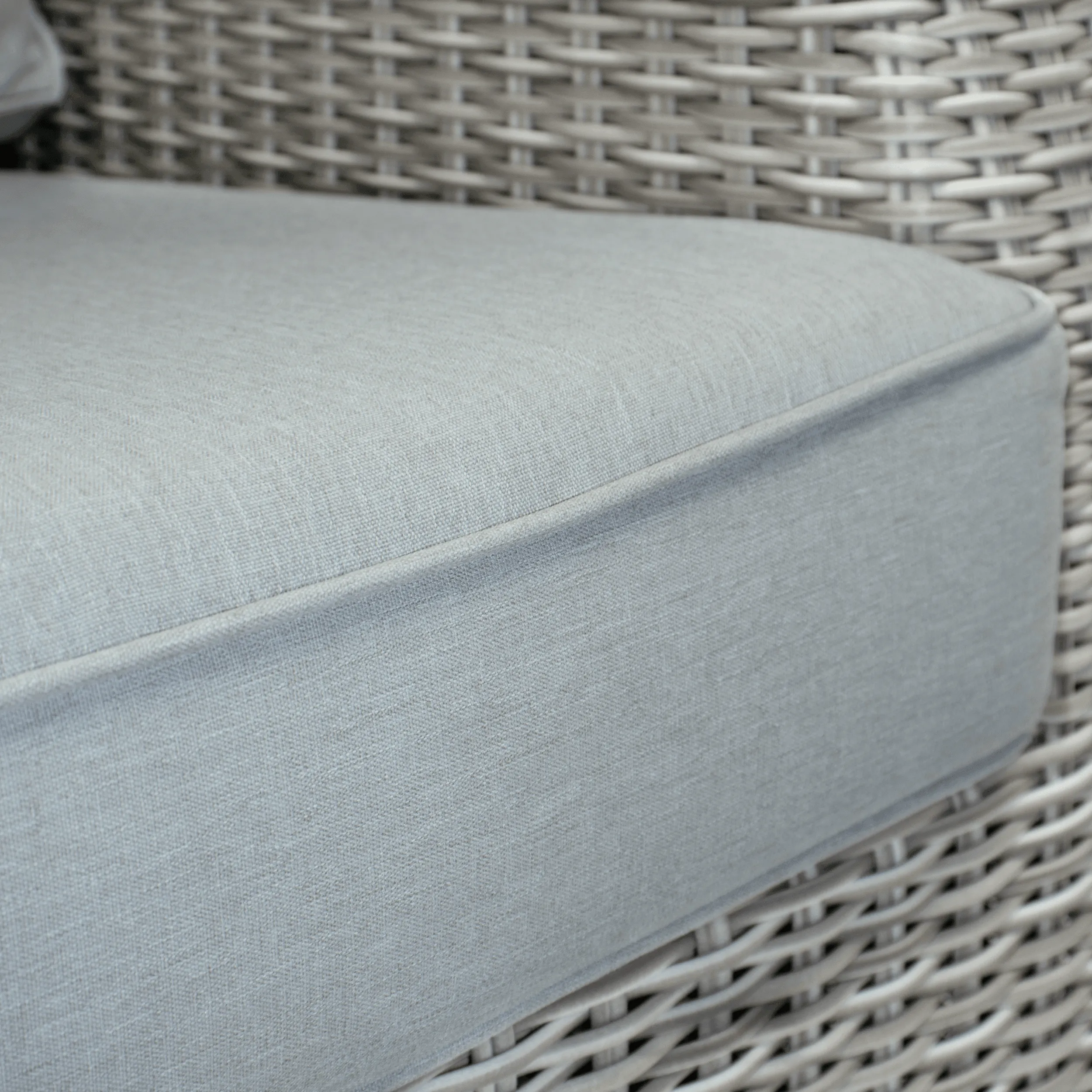 Sienna 3 Seater in Kubu Grey Synthetic Viro Rattan and Mountain Ash Sunproof All Weather Fabric