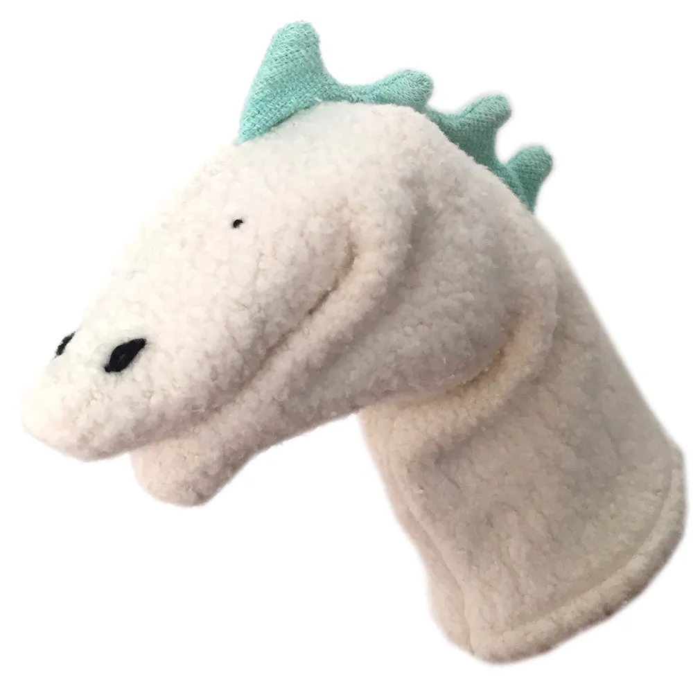 Soft Organic Sherpa Dino Hand Puppet - Handcrafted in the USA!